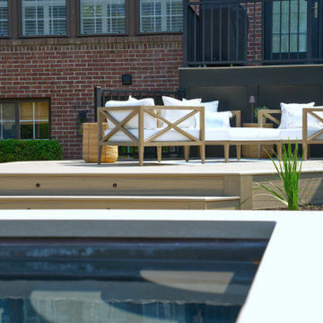 Custom Multi Tier Pool Deck with Cabana in Macomb, MI