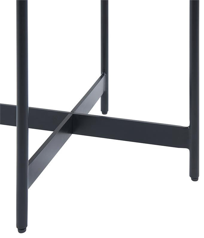 Brookline 20 in Round Wood with Gray Concrete-Coating End Table