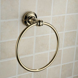 Antique Brass Ti-PVD Wall-mounted Towel Ring TGB1007 - Bathroom Accessories