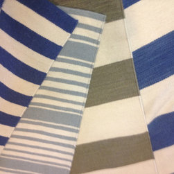 New Zealand Wool Striped Dhurries - custom colors and sizes - Rugs