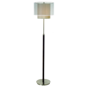 One Light Sheer Snow W/Shantung Two Tier Shade Lamp