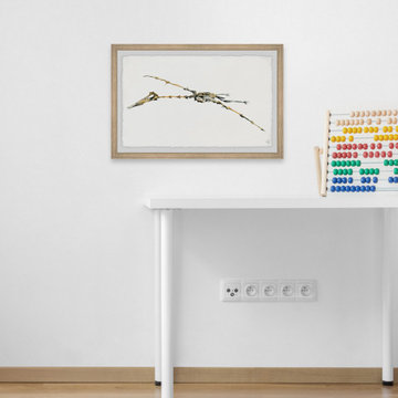 "Pterodactyl Skeleton" Framed Painting Print