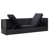 Vidaxl Outdoor Sofa With Cushion and Pillow Poly Rattan Black