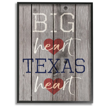 'Big Heart Texas Heart', Framed Giclee, 16"x1.5"x20"