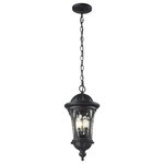 Z-LITE - Z-LITE 543CHM-BK Outdoor Chain Light - Z-LITE 543CHM-BK Outdoor Chain Light, BlackTraditional and timeless, this medium outdoor chain hung combines black cast aluminum hardware with clear water glass for a classic look.Collection: DomaFrame Finish: BlackFrame Material: AluminumShade Finish/Color: Water GlassShade Material: GlassDimension(in): 9(W) x 19.5(H)Chain Length(in): 60"Cord/Wire Length(in): 110"Bulb: (3)60W Candelabra base,Dimmable(Not Included)UL Classification/Application: CUL/cETLu/Wet
