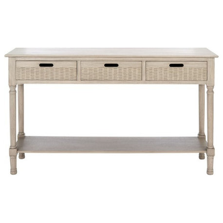 Landers 3 Drawer Console Greige Safavieh