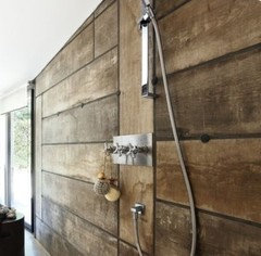 Carrelage douche à l italienne en bois