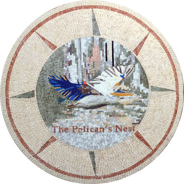 The Pelican'S Nest, Mosaic Medallion, 24"x24"