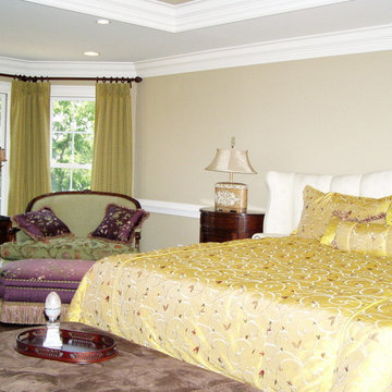Custom Pinch-Pleated Draperies and Custom Bedding