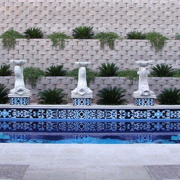 Mosaic pool seen through the loggia — Tucson
