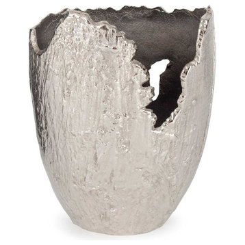 Terra Metal Vase, Small Nickel