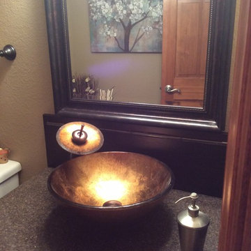 New Twist on Powder Room Backsplash
