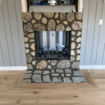 Gas Fireplace With Fieldstone Veneer