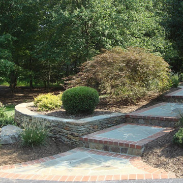Backyard Walkway and Retaining Walls with Plantings Great Falls