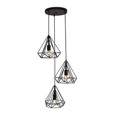 Elegant Lighting LDPD2091 Jago 3 Light 18-1/8"W Pendant - Black