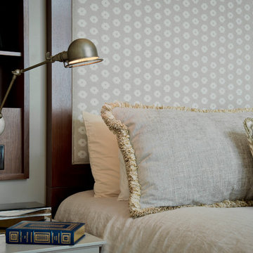 Custom pillows, cabinetry and bed details