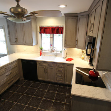 Grey Cabinets with White & Grey Quartz Countertop ~ Novelty, OH