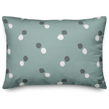 Polka Dots in Blue and White Throw Pillow