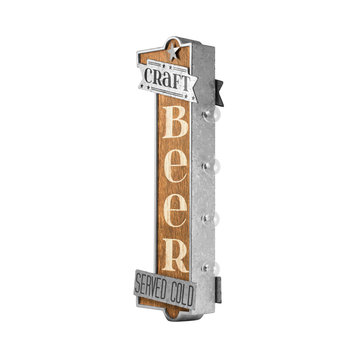 Craft Beer Metal Bar Marquee LED Sign Vintage Decor