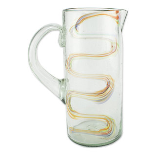 Palm Beach Recycled Glass Water Filter Pitcher NOVICA