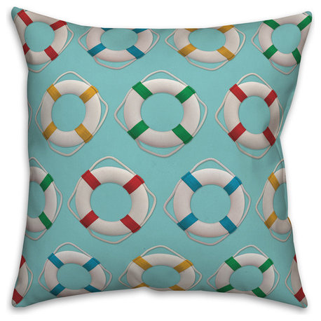 Lifesaver Pattern 18x18 Throw Pillow