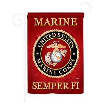 Military Marine Corps 2-Sided Impression Garden Flag