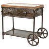 Gerard Metal Marble Wood Cart