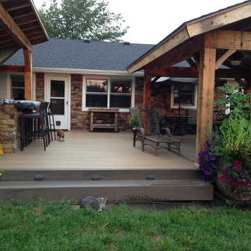 Basehor Rustic Deck, Bar and Cedar Awnings Renovation