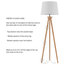 Lavish Home Tripod Floor Lamp, Modern Wood