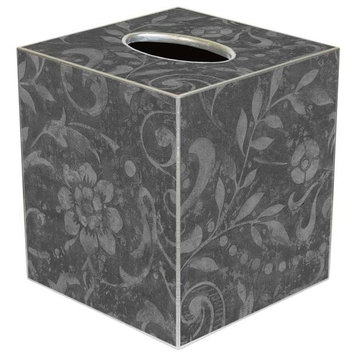 TB2417 - Grey Damask Tissue Box Cover