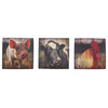 Set of 3 Farm Animal Printed Canvas Wall Hangings