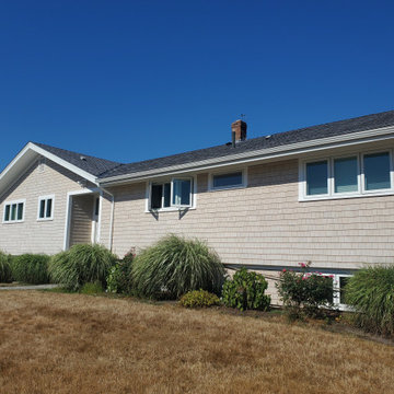 Cable Rails, TimberTech AZEK Deck, SBC Cedar Shingle Siding in Mattapoisett, MA