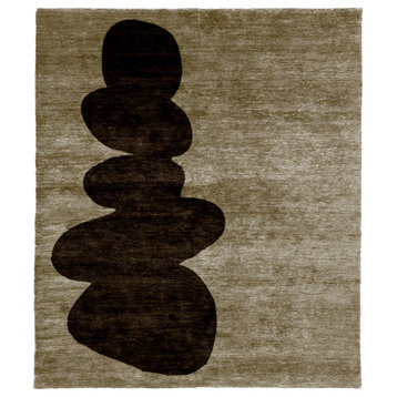 Hastinapur B Wool Hand Knotted Tibetan Rug, 4'x6'