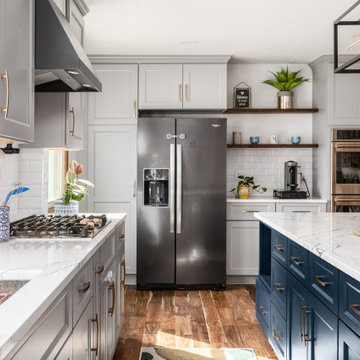 Stunning Two-Tone Transitional Kitchen Remodel Done With New Cabinets