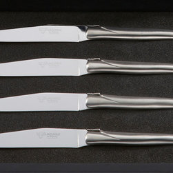 Laguiole Steak Knives, Matte Stainless Steel Handles, Set of 4 - Products