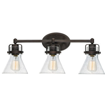 Maxim Lighting Seafarer 3-Light Bath Vanity/Bulb, Bronze/Seedy, 26113CDOI-BUL