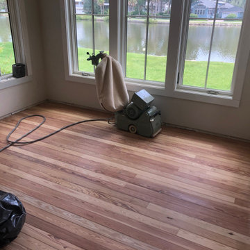 Sanded and hand scraped Heart Pine Floors in St. Augustine