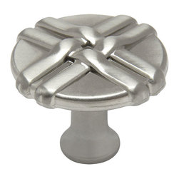 Cosmas - Cosmas 7062SN Satin Nickel Braided Cabinet Round Knob, 1-1/4" Diameter, Set of 5 - Cabinet And Drawer Knobs