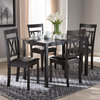 Rosie Modern Dark Brown Faux Leather Upholstered 5-Piece Dining Set