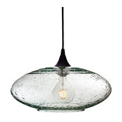 Lunar Pendant No. 952, Clear Glass Shade, Matte Black Hardware