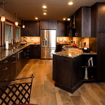 Smoke on maple contemporary Yorktowne kitchen