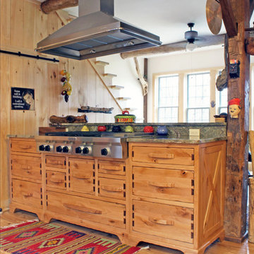 Custom Distressed Rustic Knotty Alder Kitchen