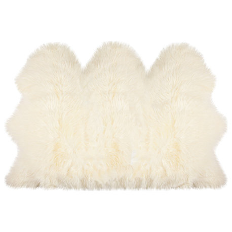 New Zealand Triple Sheepskin Rug 3'x5', Natural