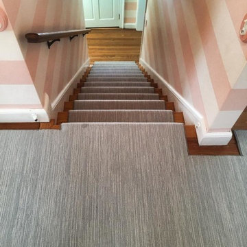 Wool remnant used for custom stair and runner project in Wellesley, MA