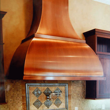 Custom copper range hood