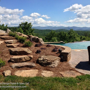 Natural Pool with Infinity Edge Waterfall Feature