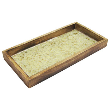 nu steel Gold Mosaic Wooden Tray