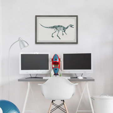 "Bluish Gray Skeleton" Framed Painting Print