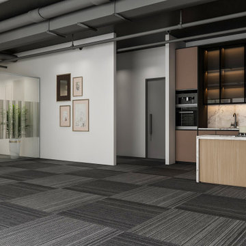 Modern Home Office Design with Custom Built-In Storage