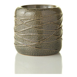 French Market 17783 7.3" Round Ceramic Rope Flower Pot - Indoor Pots And Planters
